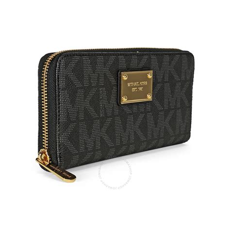 michael kors black zipper wallet|michael kors leather wallets.